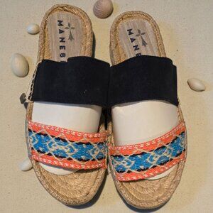 NIB Manebi Double Strap Sandal Slides Women's sz 6